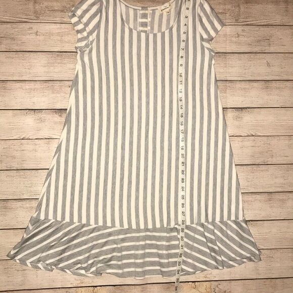 Anthro | Puella Gray Stripe Shift Dress - Picture 6 of 6